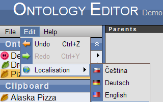 screenshot of the Ontology Editor online demo
